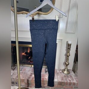 Glyder Leggings M Black Gold Speckle Ribbed Indie Festival